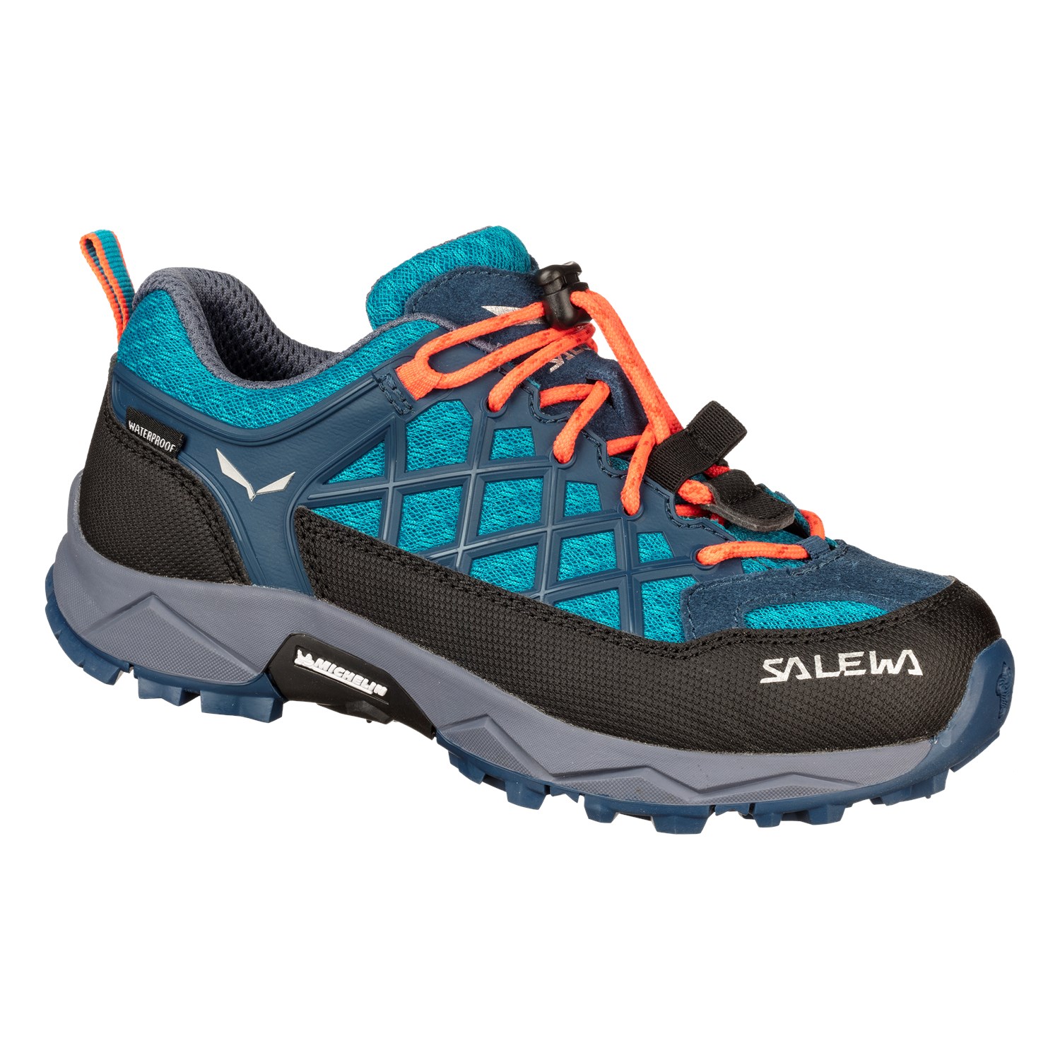 Zapatillas De Montaña Niños Chile - Salewa Wildfire Waterproof - Azules/Coral - XCTF-64501